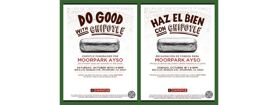 Chipotle Fundraiser October 18th